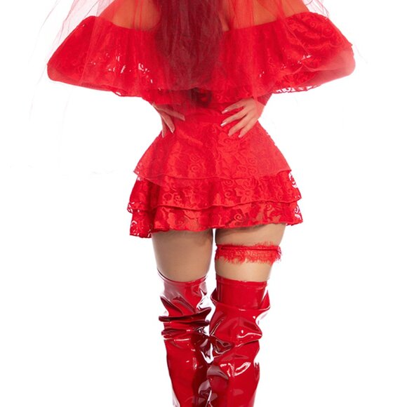 L Strange & Unusual Bride Costume Beetlejuice Lydia - Picture 3 of 4